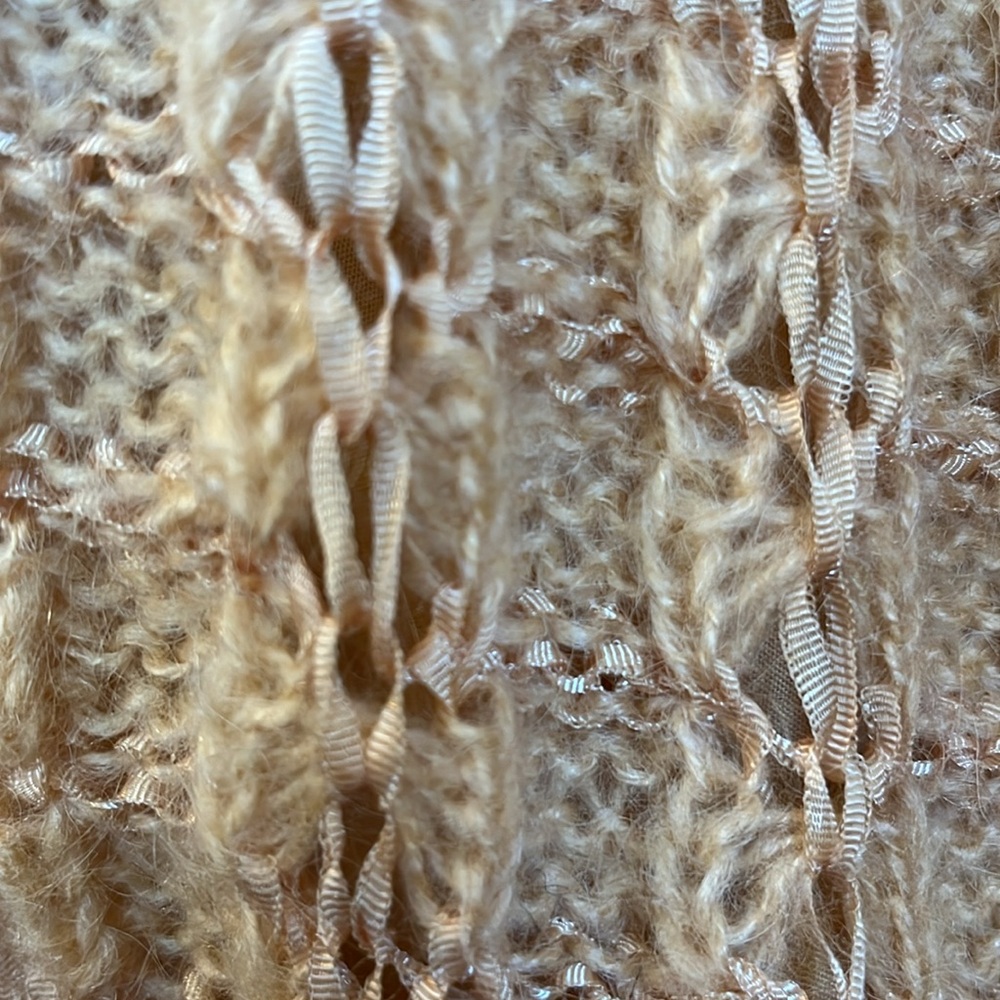 Alexa Grace Gold Wool & Mohair Blend Cardigan ribbon & pearl details Size Medium - Picture 7 of 17